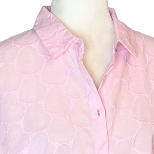 Habitat pink heart embroidered shirt